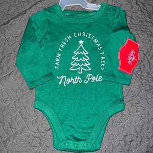 BNWT 3-6 Month Green Christmas Onsie